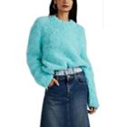 Maison Margiela Women's Wool-blend Boucl Oversized Sweater - Turquoise