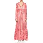 Mira Mikati Women's Striped Georgette Maxi Dress-pink