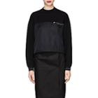 Prada Women's Ponte & Twill Crop Sweatshirt-black