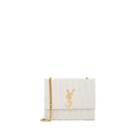 Saint Laurent Women's Monogram Vicky Patent Leather Chain Wallet - White