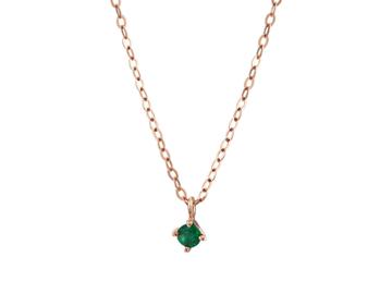 Lodagold Women's Emerald Charm Necklace