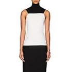 Narciso Rodriguez Women's Colorblocked Compact Knit Wool Top-black, White