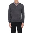Barneys New York Men's Wool V-neck Sweater-charcoal