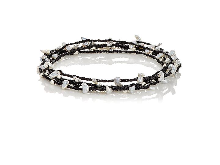 Feathered Soul Men's Keshi Pearls & Silver Beads On Cord