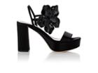 Miu Miu Women's Flower-appliqud Satin Platform Sandals