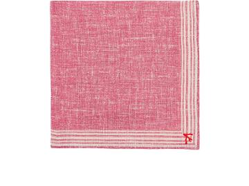 Isaia Men's Striped-border Cotton-linen Pocket Square