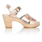 No. 6 Women's Coco Metallic Leather Clog Sandals-gold