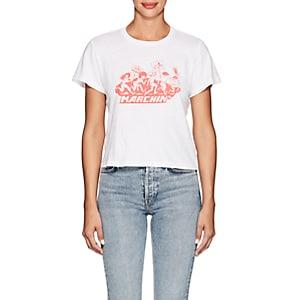 Re/done Women's The Classic Cotton Crop T-shirt-white