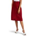 Balenciaga Women's Houndstooth Wool Skirt - Red