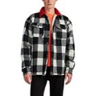 4hunnid Men's Sherpa-lined Checked Cotton Flannel Shirt - Red