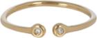 Loren Stewart Diamond & Gold Cuff Ring-colorless