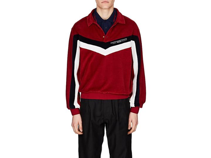 Givenchy Men's Colorblocked Velvet Polo Shirt