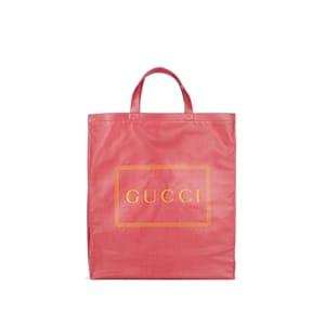 Gucci Men's Logo Coated Canvas Tote Bag - Pink