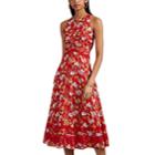 Derek Lam 10 Crosby Women's Floral Silk-blend Jacquard Midi-dress - Red