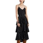 Altuzarra Women's Ball Metallic-striped Stretch-silk Georgette Dress - Black