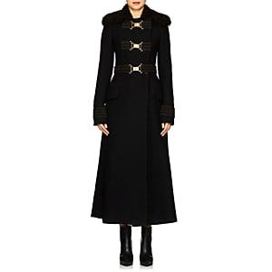 Proenza Schouler Women's Shearling-trimmed Wool-blend Long Coat - Black