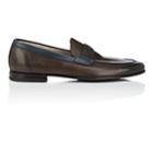 Barrett Men's Apron-toe Burnished Leather Penny Loafers-dk. Brown