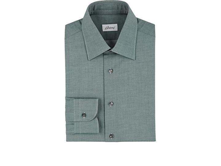 Brioni Men's Mlange Cotton Twill Shirt