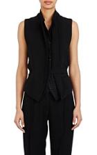 Ann Demeulemeester Mixed-fabric Belted Vest-black