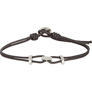 Zadeh Men's Sterling Silver & Parachute Cord Bracelet-black