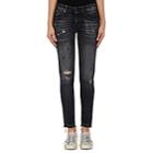 R13 Women's Alison Skinny Distressed Jeans-strummer Black