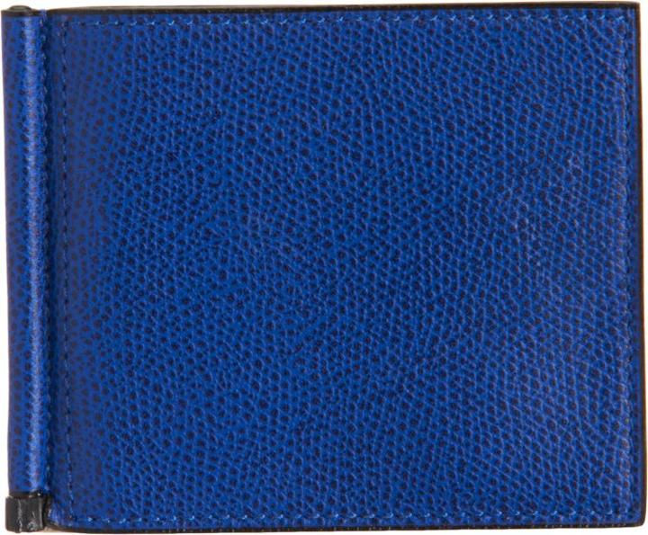 Valextra Money Clip Card Holder-blue