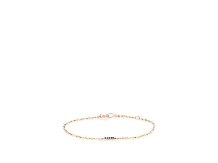 Lodagold Women's Blue Diamond Bar Bracelet
