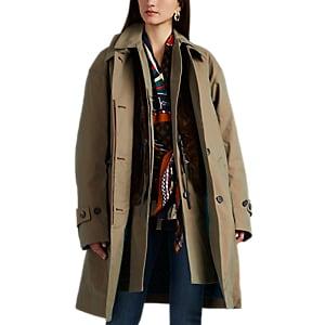Kolor Women's Faux-fur-inset Iridescent Cotton Trench Coat - Army