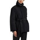 Co Women's Belted Taffeta A-line Puffer Jacket - Black