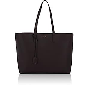 Saint Laurent Women's East-west Leather Shopper Tote Bag-brown