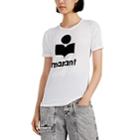 Isabel Marant Toile Women's Koldi Flocked-logo Linen T-shirt - White