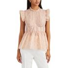 Brock Collection Women's Ruffle Floral-lace Bustier Peplum Top - Pink
