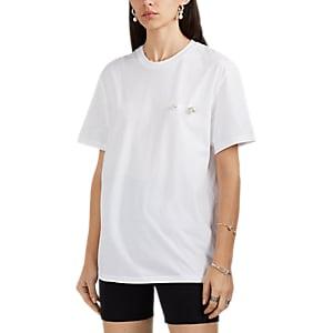 Blindness Women's Imitation-pearl-detailed Cotton Oversized T-shirt - White