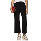 Chlo Women's Wool Flared Ankle Trousers-black