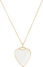 Jennifer Meyer Heart Inlay Pendant Necklace-colorless