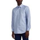 Luciano Barbera Men's Micro-checked Cotton Poplin Shirt - White