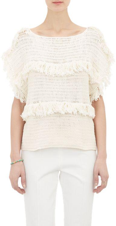 Ulla Johnson Crochet Fringe Sweater-nude