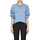 Forte Couture Women's Honour Embellished Cotton Denim Blouse-lt. Blue