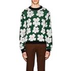 Calvin Klein 205w39nyc Men's Flowers-pattern Wool-alpaca Sweater-green