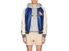 Gucci Men's Bird-embroidered Leather Baseball Jacket