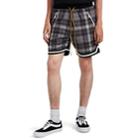 Rhude Men's Plaid Cotton Flannel Basketball Shorts - Black