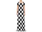 Lisa Perry Women's Placeholder Checkerboard-print Crepe Gown
