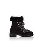 Barneys New York Women's Nubuck & Shearling Ankle Boots-black