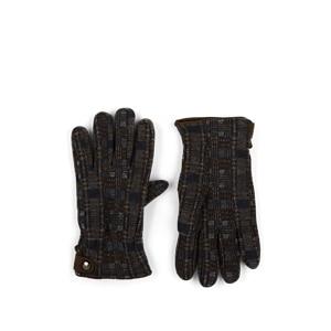 Barneys New York Men's Suede-trimmed Plaid Wool Gloves - Brown