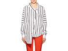 Ji Oh Women's Striped Cotton Asymmetric Shirt
