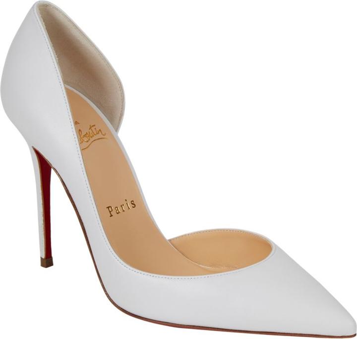 Christian Louboutin Iriza Half D'orsay Pumps-white