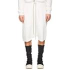 Rick Owens Drkshdw Men's Pod Cotton Fleece Drop-rise Shorts-white