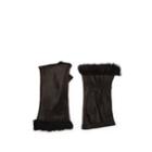 Barneys New York Women's Fur-lined Leather Fingerless Gloves - Black