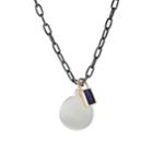Loren Stewart Men's Disc & Padlock Pendant Necklace - Silver