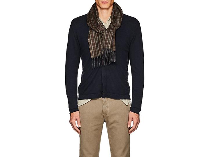 Colombo Men's Checked Cashmere Scarf